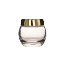 120ml hot sale glass facial cream jar fat type glass jars for skincare cream packing high end glass cosmetics jars with gold lid